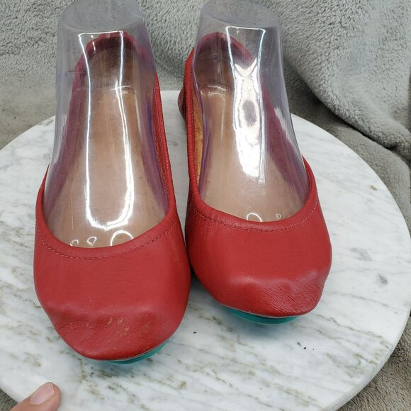 Tieks Shoes Womens 6 Red Leather Foldable Ballet Flats *Read* - Picture 5 of 8